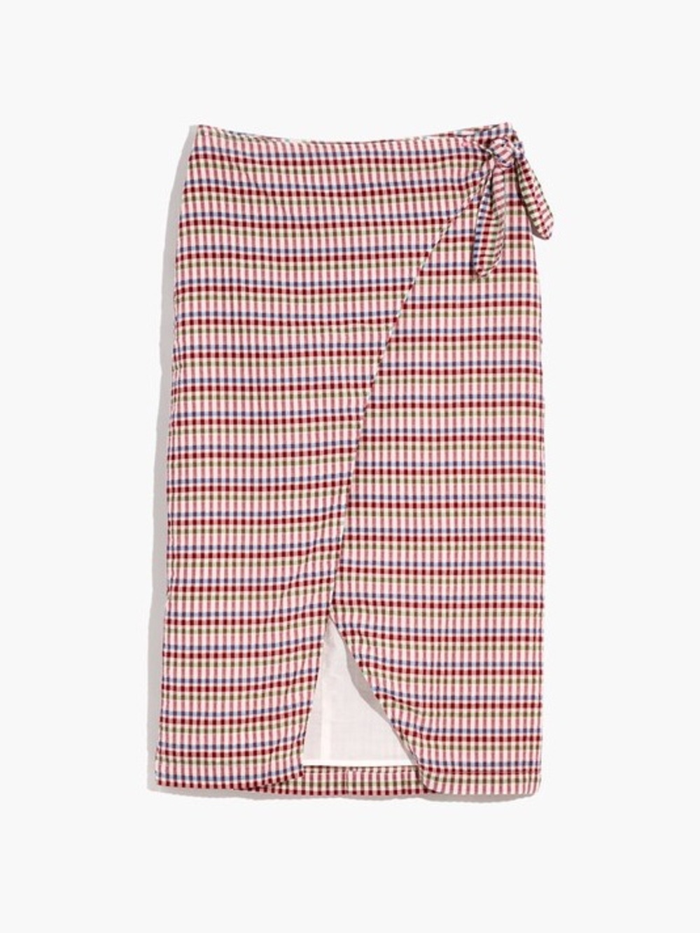 Madewell Sarong Midi Skirt in Rainbow Gingham Size 0